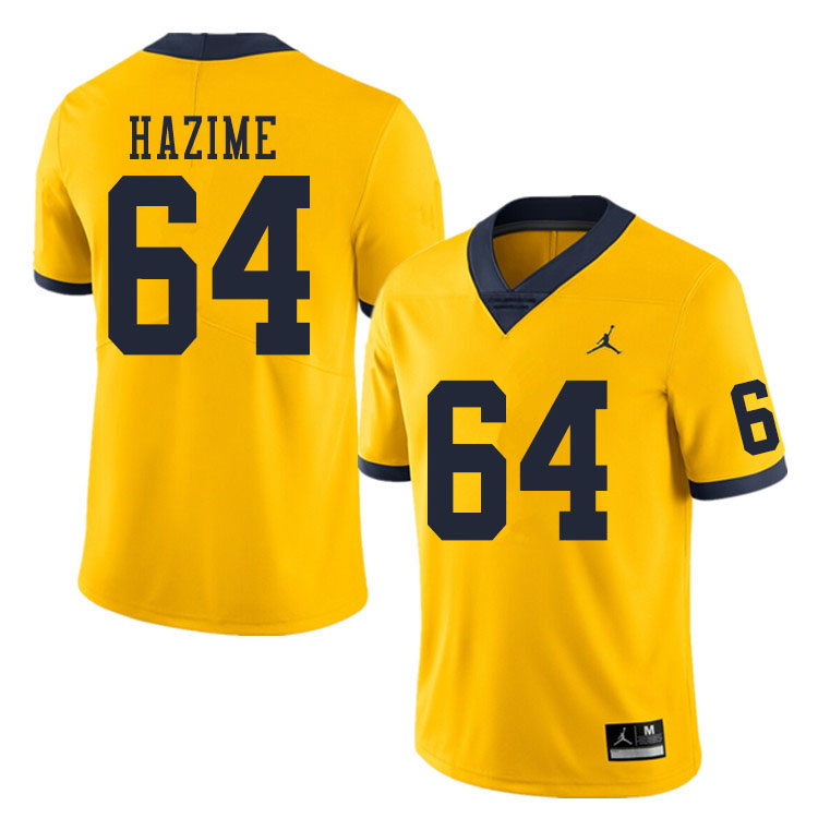Men #64 Mahdi Hazime Michigan Wolverines College Football Jerseys Sale-Yellow